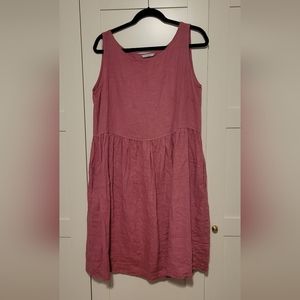 Linenfox pink linen dress, size Large